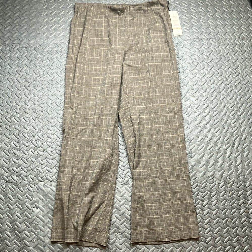Rena Rowan Women's  Beige Checkered Dress‎ Pants Size 12 Petite